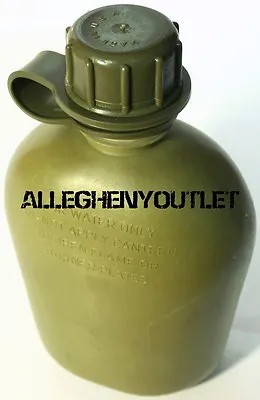 USGI US Army Military 1 QUART RIGID HARD PLASTIC 1QT CANTEEN OD VGC W/ NEW CAP • $7.49