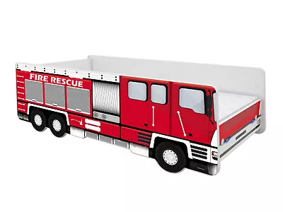  Kids Bed Fire Engine Truck Car + Mattress  Toddler Boys Free Delivery • £283.32