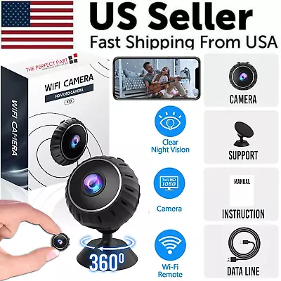 Mini Wireless Hidden Camera WiFi IP Home Security DVR HD Nanny Cam USB 1080P USA • $13.89