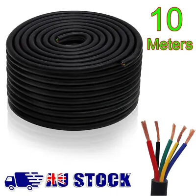 10M 5 Core Cable Wire Trailer Cord Boat Caravan Electric Plug Socket Wiring Coil • $22.79