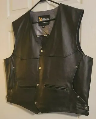 $45 • Buy Xelement Advanced Motorcycle Gear Men's Sleeveless Black Leather Vest Size 3XL