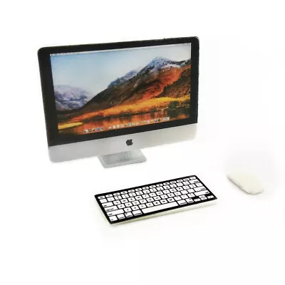 Dollhouse Brand Desktop Computer 1:12 Set Miniature Keyboard Mouse Accessory • $8.57