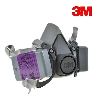 3M Half Face Respirator Facepiece Mask & 2- 7093 P100 Particulate Filters LARGE  • $23.89