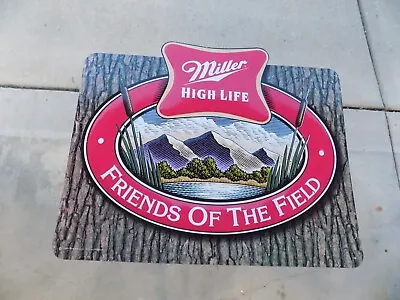 Miller High Life “Friends Of The Field” Metal Sign Tin Tacker Beer Bar Sign 2001 • $65