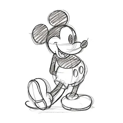 Mickey Mouse (Sketched - Single) Official 30 X 40cm Canvas Print Wall Art • £24.95