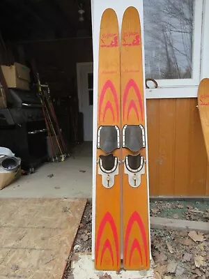 Vintage  Wooden   Set Waterski    65` Long  Chalet Decor  Nice   ( 9116 • $99.99