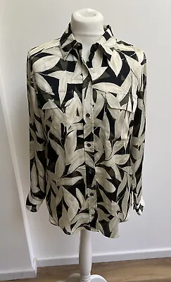 £24.99 • Buy EQUIPMENT Femme Women Black Ivory Floral Leaf Shirt - Size M / 10-12