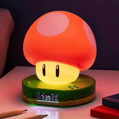 Paladone Super Mario Bros Mushroom Digital Alarm Clock With Power Up Sound . • $29.15