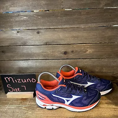 Womens Mizuno Wave Rider 21 Blue Athletic Running Shoes Sneakers Size 7 M GUC • $29.99