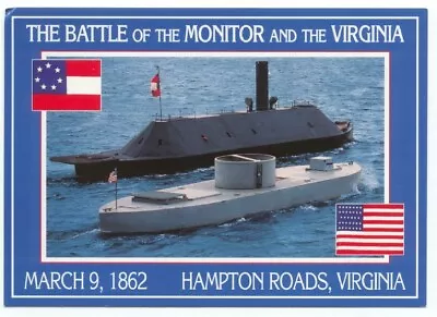 Battle Of The Monitor And The Virginia Hampton Roads VA Re-Enactment Postcard • $1.99