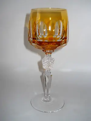 Nachtmann Crystal *Antika* (1) Hock Wine Glass Amber Cut To Clear 8  Nice EUC • $33