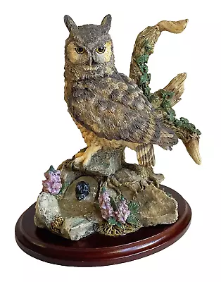 Vintage Country Artists Great Horned Owl With Foxgloves 01316 Figure 1999 • £19.99