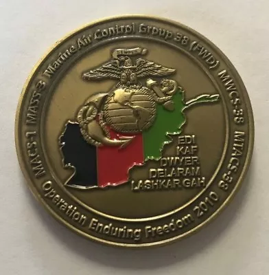 AVIATION USMC Marine Air Control Grp FORWARD Camp Leatherneck Afghanistan Coin • $74.99