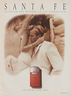 1990 Santa Fe Cologne - Sexy Couple Embrace Caress - Log Cabin - Print Ad Photo • $9.79