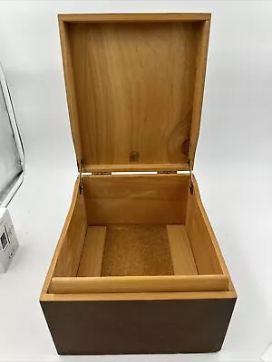 Vintage Big PSI Oak Recipe Index Card Box Hinged Dovetailed Napa Ca 10 X 8 X 6” • $15.99