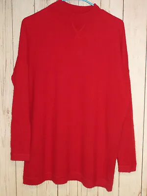 J.JILL  Solid Red Soft  100% Cashmere Sweater Tunic Top Size Small (S/N). • $19.99