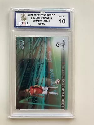 Bruno Fernandes- 089/199 Aqua - MGC Graded 10 -Man Utd-Topps Stadium Club Chrome • £44.99