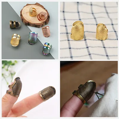 Retro Finger Protector Adjustable Thimble Ring Household Sewing Tool Accessory& • £2.15