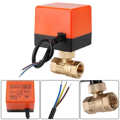 $42.55 • Buy Electric Motorized Ball Valve Brass 2 Way 3-Wire AC 220V 1.6Mpa DN15/DN25[DN25]