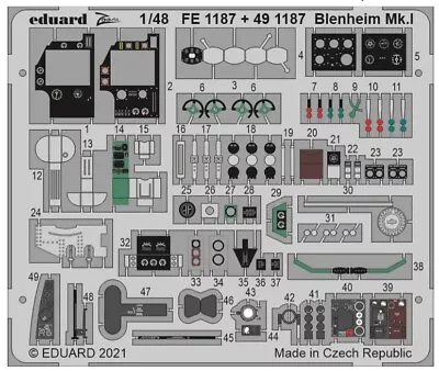 £8 • Buy Eduard FE1187 1/48 Photo Etch Bristol Blenheim Mk.I  Detail Set AIRFIX