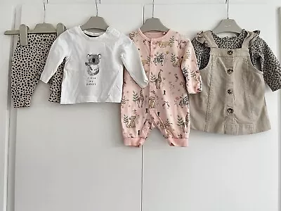 Baby Girls Newborn Up To 1 Month Animal Print Outfit Bundle Lion King Tu Matalan • £11.99