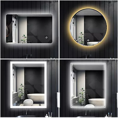 LED Bathroom Mirror Illuminated Light With Demister/Shaver Socket/Touch/Infrared • £74.99