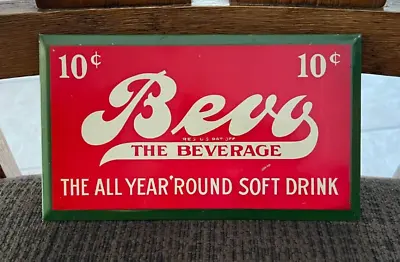 Bevo Beer Anheuser Busch Metal Tin Over Cardboard Toc Sign St Louis Mo Budweiser • $599.99