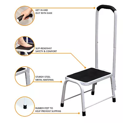 £25.85 • Buy Non Slip Safety Step Kitchen Bath Stool Mobility Support Platform Handrail Aid
