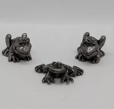 Lot Of 3 Miniature Pewter Frogs  • $16.99