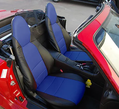 Iggee Custom Made Fit Front Seat Covers For Mazda Miata 2001-2005 Black/blue • $159