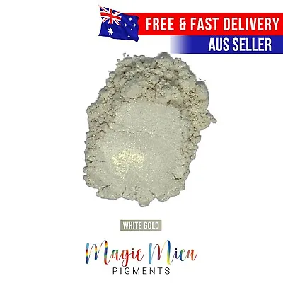 Premium Pearlescent Mica Pigment Powder - White Gold Epoxy Resin River Table • $4.99