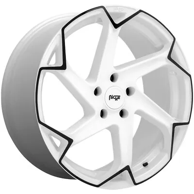 $381.99 • Buy Niche M257 Flash 20x10.5 5x112 +40mm Black/White Wheel Rim 20  Inch