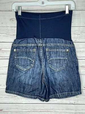 Maternity Shorts Women's Liz Lange Sz XS Jean Full Panel Shorts Cotton Spandex • $3.50