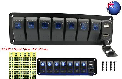 $36.49 • Buy AU 8 Gang Car Boat Marine Rocker Switch Panel+Dual 5V USB Voltage LED Display
