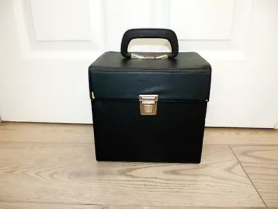 VINTAGE RECORD STORAGE CASE BOX. 45's.BLACK. 7  SINGLE. • £17.99