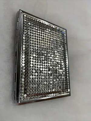 Vintage Unmarked Slim Silver Metal Cigarette Case With Mesh Inlay • $45