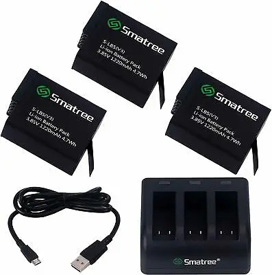 GoPro HERO7 Black 6 5 4 3 3+ Battery USB Charger Dual/Triple Smatree HERO Kit  • $65.95