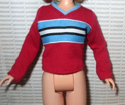 Top Barbie Doll Mary Kate & Ashley Red Long Sleveed Sweater Shirt Accessory • $7.98