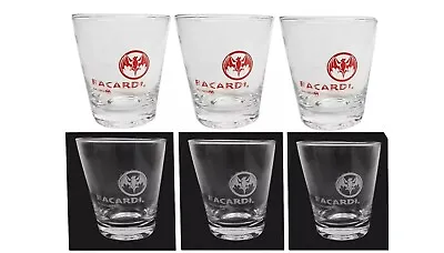 BACARDI RUM 3 X  LTD EDITION SCRATCH COLLECTORS GLASSES RED Or WHITE BNWOB  • $39.99