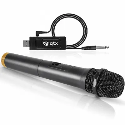 Wireless UHF Handheld Microphone Dynamic Mic Vocal Singing USB & Jack Karaoke PA • £22.95