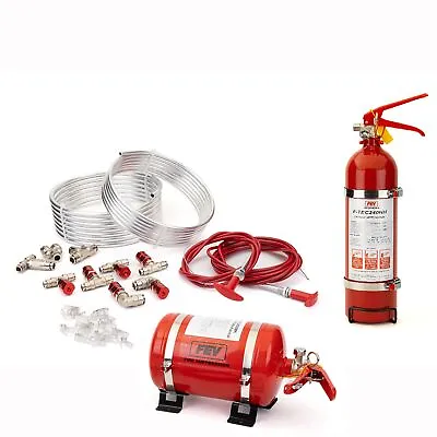 FEV F-TEC 3.5L Mechanical Fire Extinguisher Rally FIA Package Steel Bottle • £404.96