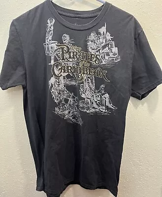 Disney Pirates Of The Caribbean T-Shirt Distress Black Size Med Dead Man's Chest • $7.99