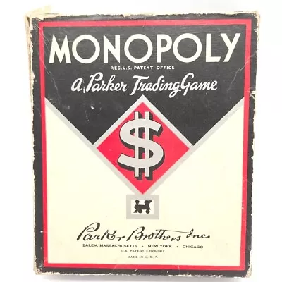 Antique 1936 Monoploy Game Set Wooden Houses Parts Parker Brothers USA Made • $24.99