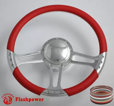 14  Billet Aluminum 9 Hole Steering Wheel Kit W/ Horn Button & Adapter • $205.50