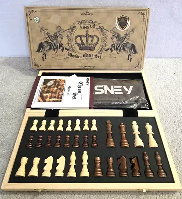 Magnetic ASNEY Wooden Folding Chess Set Game #AS0002 • $15.99