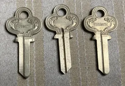 Vintage Russwin Two Dragons Blank Keys - Made In USA - Lot Of 3 • $7.95