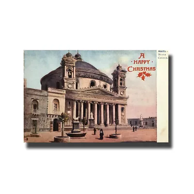 Malta Postcard Tucks Musta Church Happy Christmas New Unused Divided Back • $8