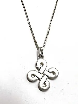 Vintage Celtic Knot Necklace 925 Sterling Silver Irish 16” Box Chain 8g Ex Cond • $21.99