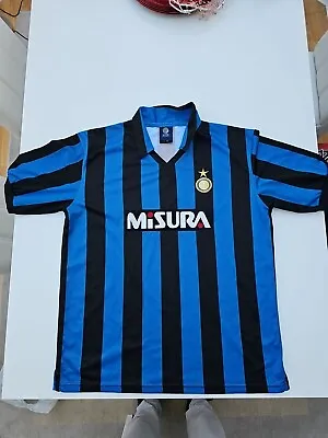 Inter Milan Football Shirt 1990 /91 Home Kit  Internazionale Misura Size XL  • £29.99