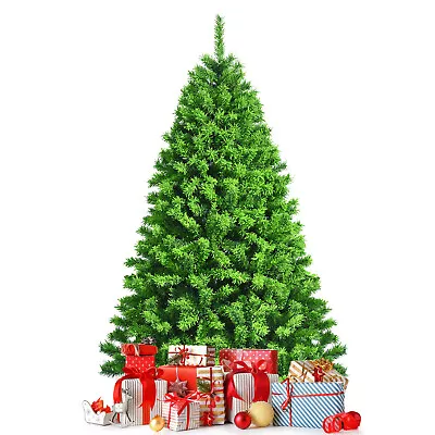 6.5ft Green Flocked Hinged Artificial Christmas Tree W/ Metal Stand • $69.98